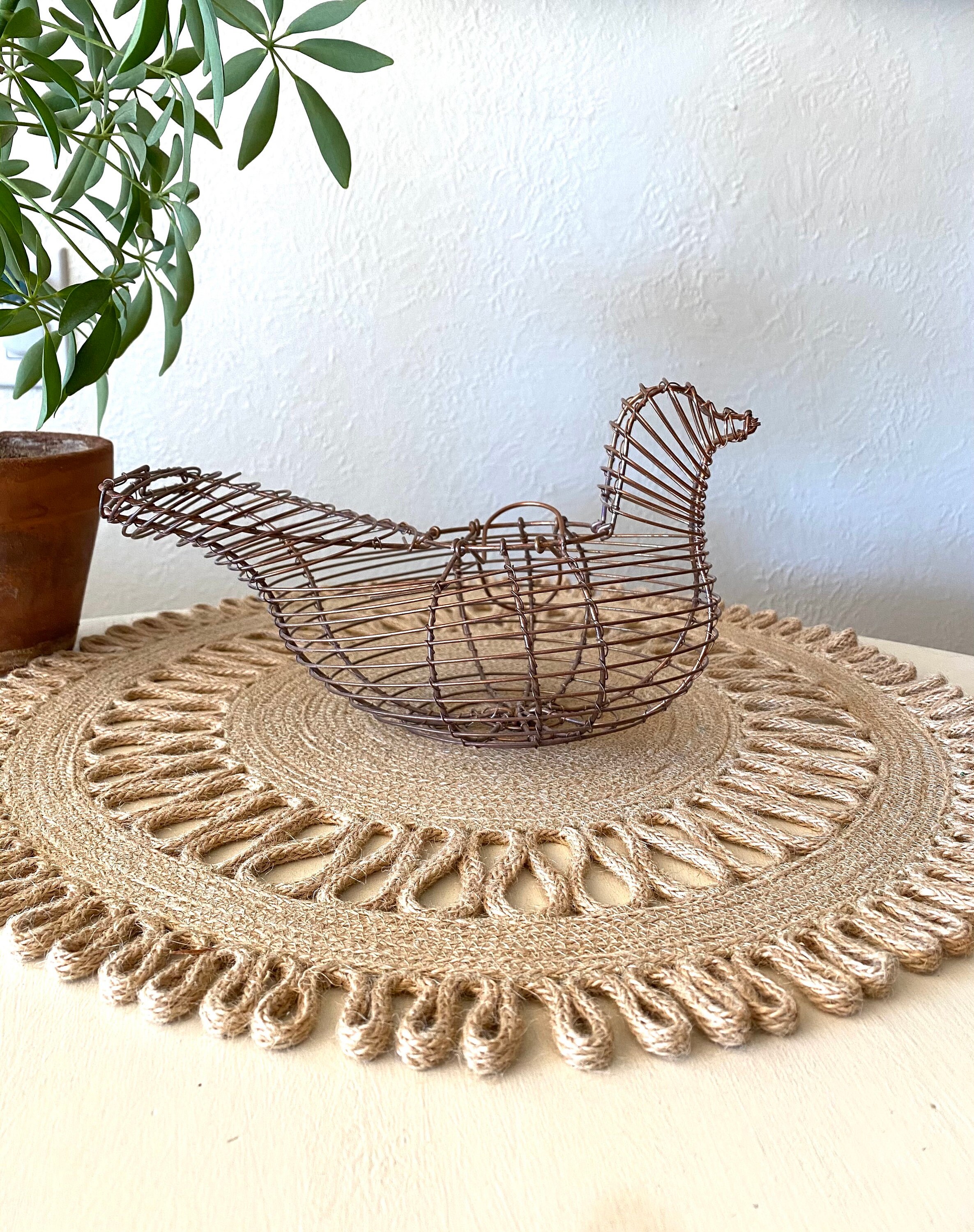 Wire Chicken Egg Basket / Copper Egg Basket / Metal Egg Basket Etsy