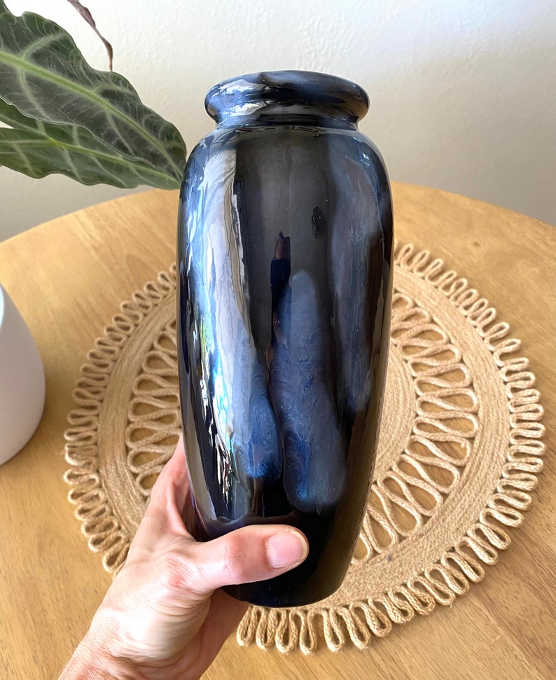 Black Pottery Vase / Black Ceramic Vase / Table Centerpiece Etsy