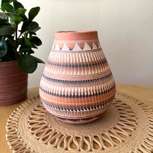 Navajo Pottery Vase Native American Pottery Vase Pink Clay Vase Southwestern Style Decor image 3