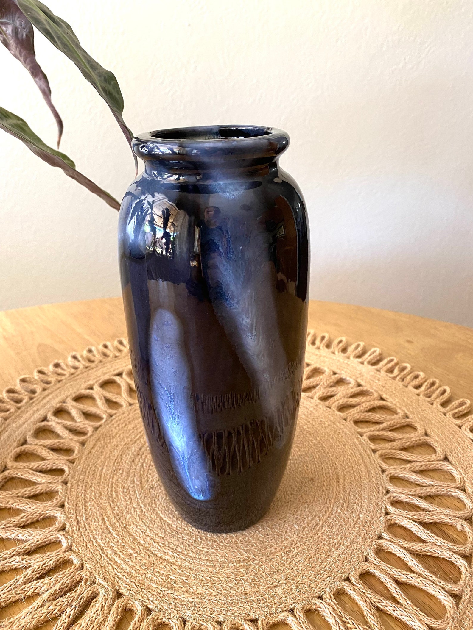 Black Pottery Vase / Black Ceramic Vase / Table Centerpiece Etsy