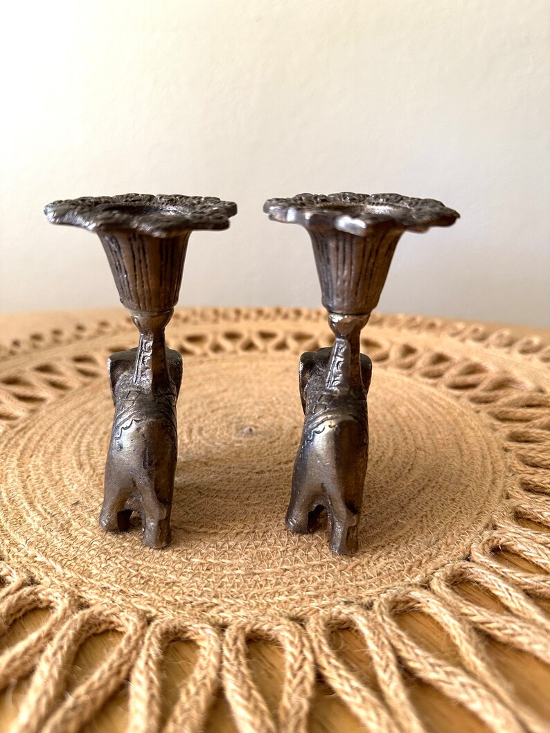 Metal Elephant Candle Holder / Animal Table Decor / Ornate Etsy