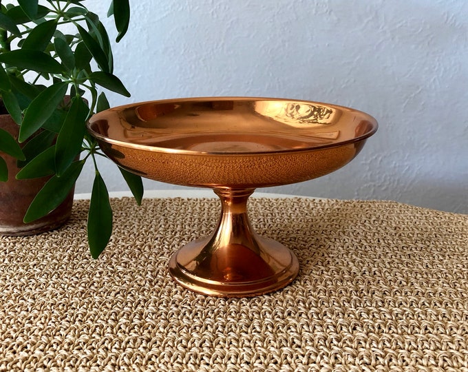 Copper Pedestal Dish / Copper Bowl / Pedestal Bowl Etsy