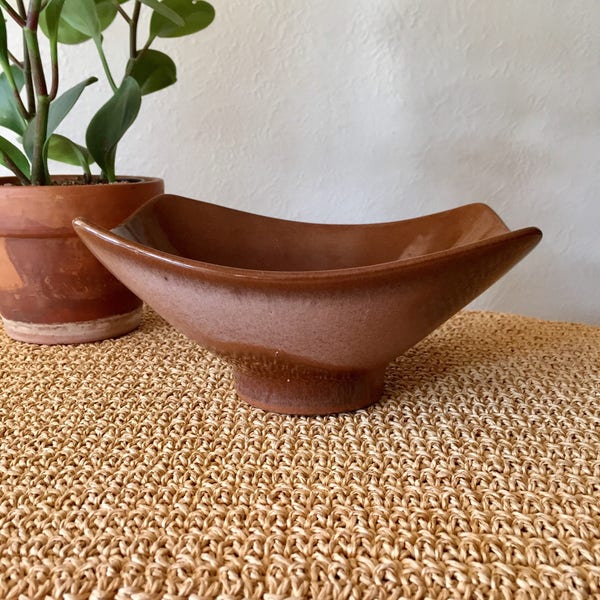 Mid Century Bowl / Rectangle Bowl / Ceramic Bowl / Retro Bowl / Serving Dish