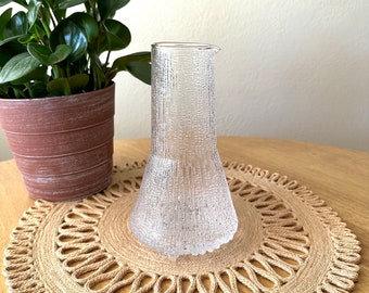 Glass Pitcher Iittala Ultima Thule Carafe Iittala Ultima Pitcher Mid Century Glass Pitcher Textured Glass Decanter