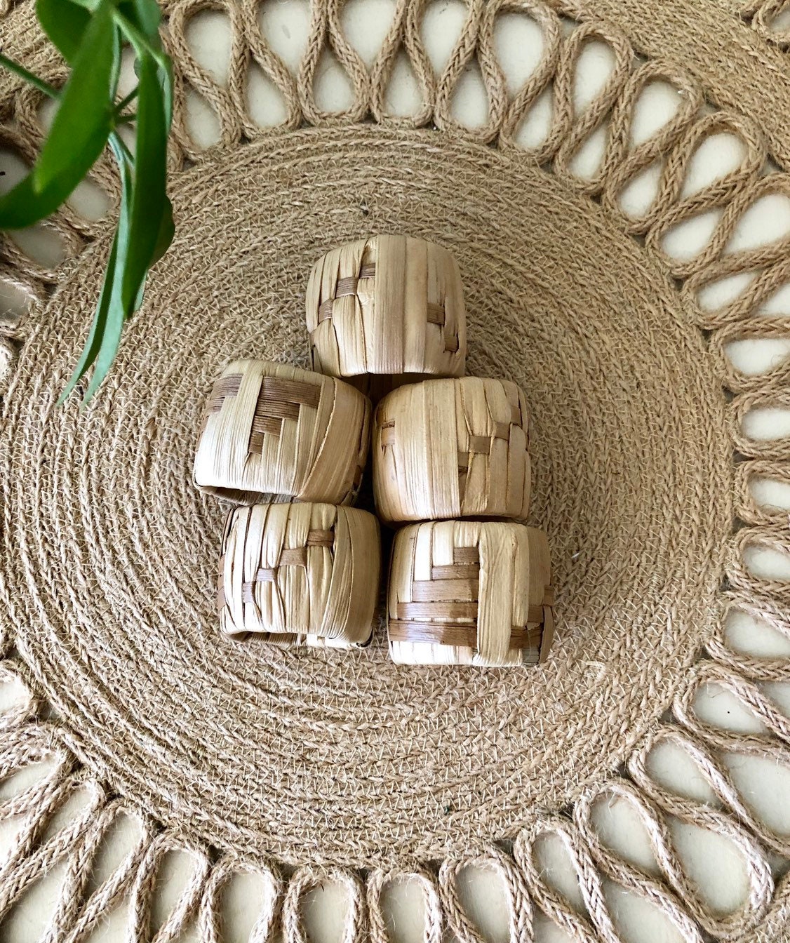 Woven Napkin Rings / Raffia Napkin Rings / Napkin Ring Holders Etsy