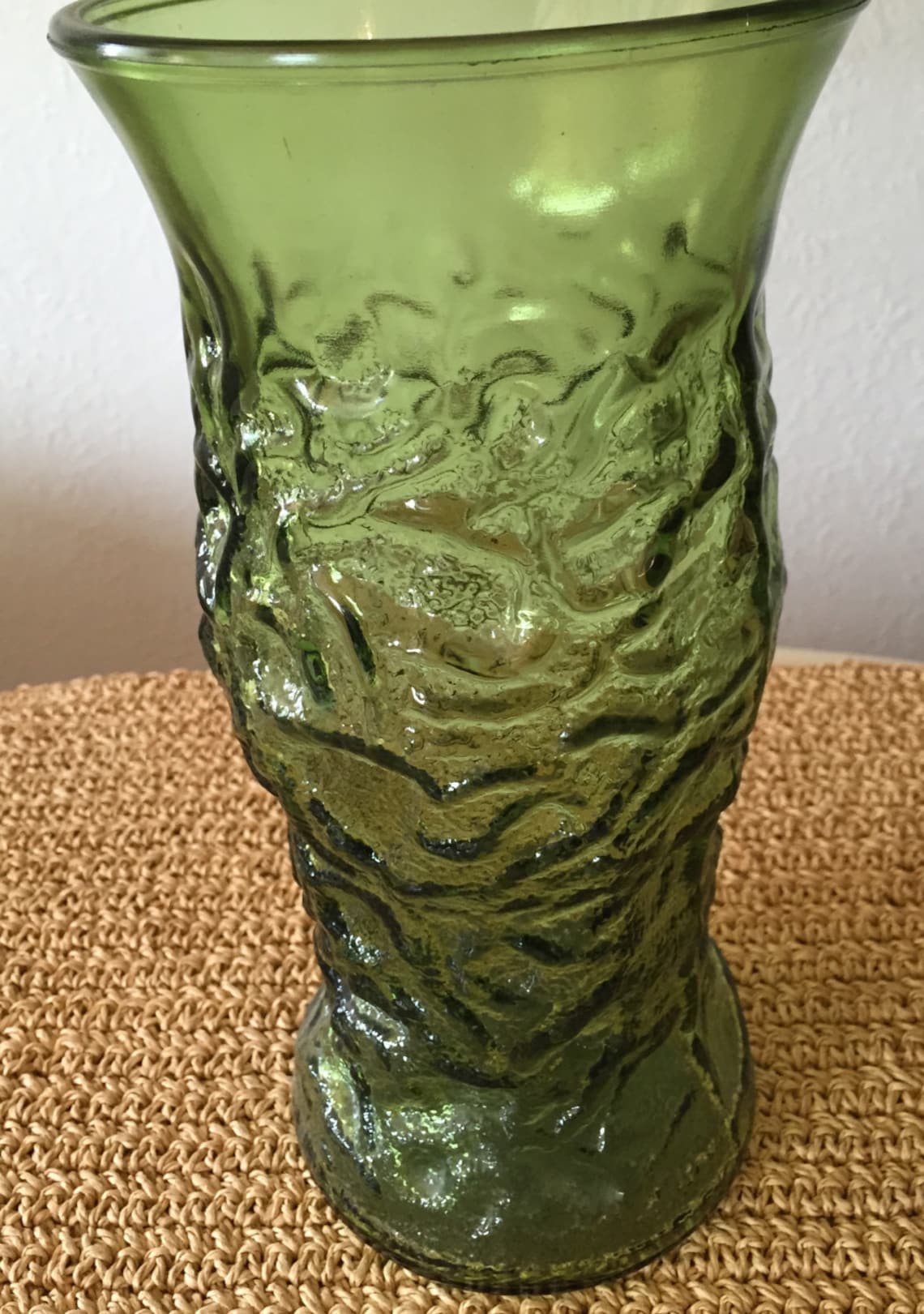 Large E.O. Brody Green Glass Vase Etsy