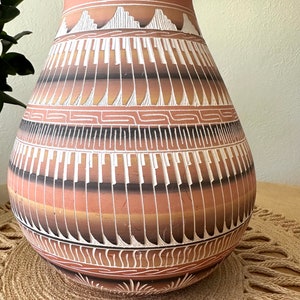 Navajo Pottery Vase Native American Pottery Vase Pink Clay Vase Southwestern Style Decor image 6