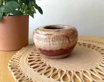 Onyx Vase Neutral Stone Vase Onyx Plant Pot Boho Home Decor Coffee Table Decor