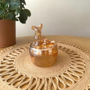 Carnival Glass Jar Vintage Dog Jar Lidded Glass Canister Decorative Storage Jar