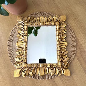 Gold Mirror Rectangular Mirror Vintage Wall Decor Ornate Mirror