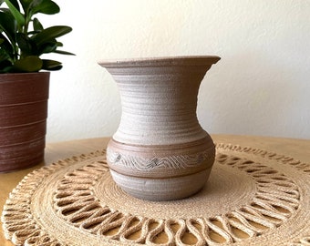 Pottery Vase Beige Ceramic Vase Neutral Table Decor Minimalist Home Decor