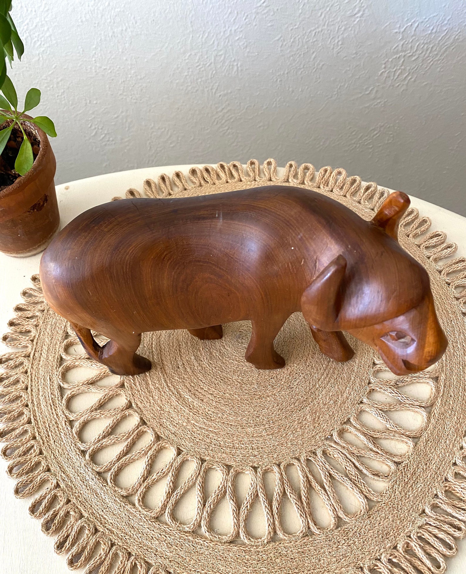 Wood Water Buffalo Statue / Wildebeest Statue / Wood Animal / Etsy