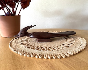 Wood Roadrunner Statue Wooden Roadrunner Sculpture Wood Desert Bird Art Southwest Decor