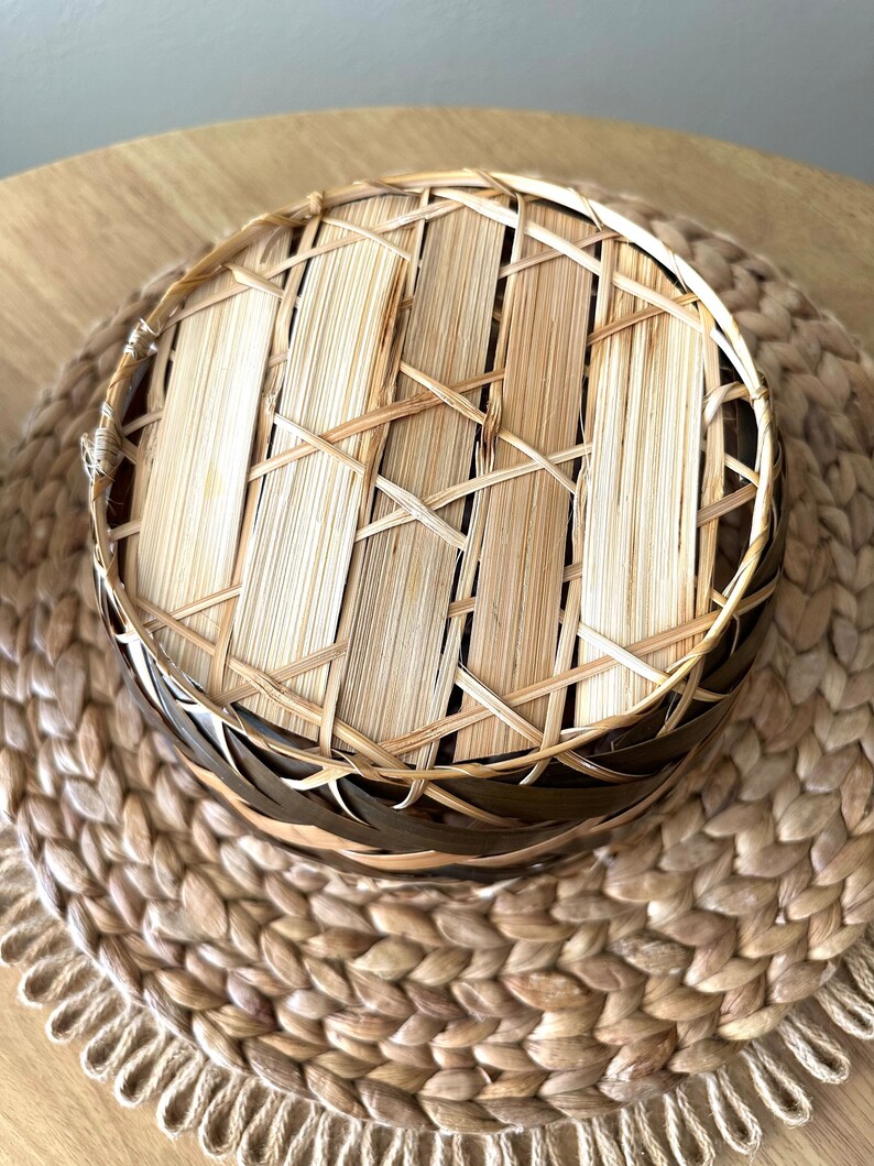 Decorative Basket Woven Basket Farmhouse Style Neutral Home Decor image 10