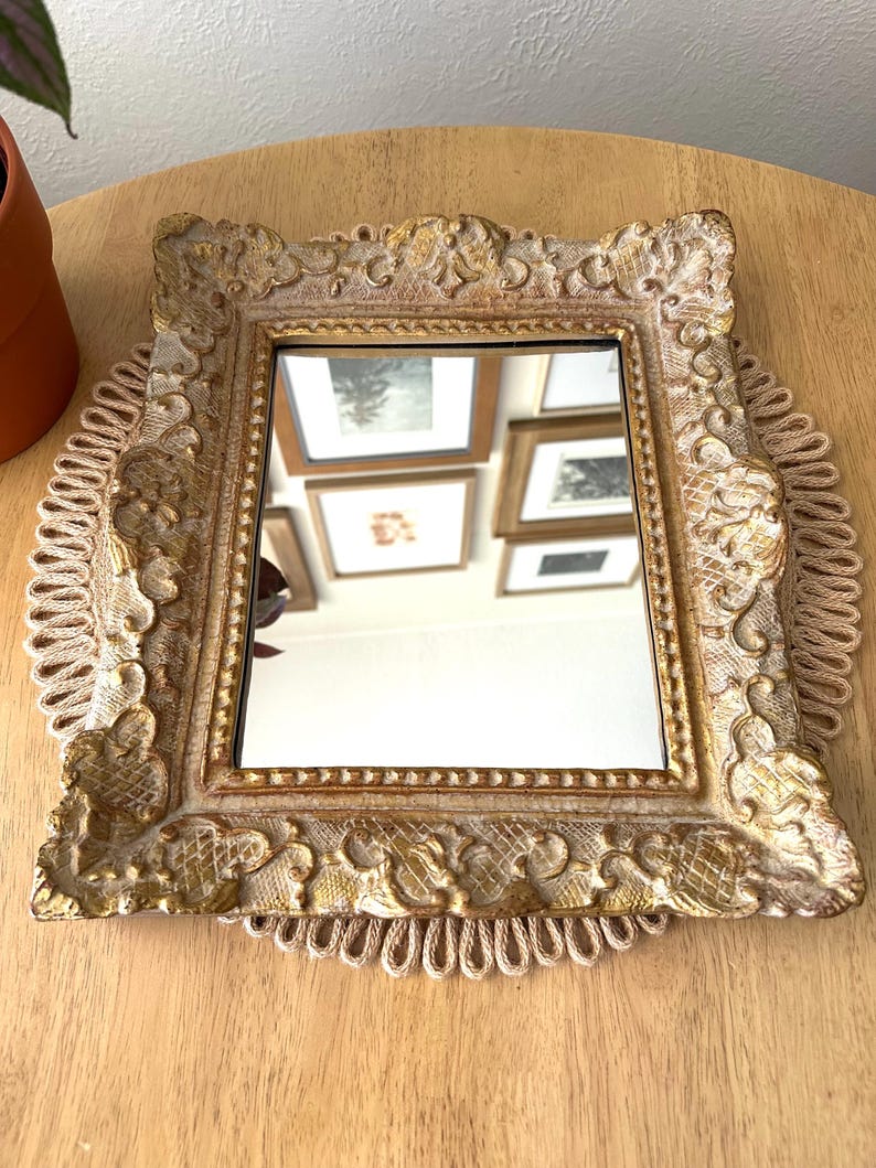 Gold Mirror Ornate Rectangular Mirror Vintage Wall Decor - Etsy