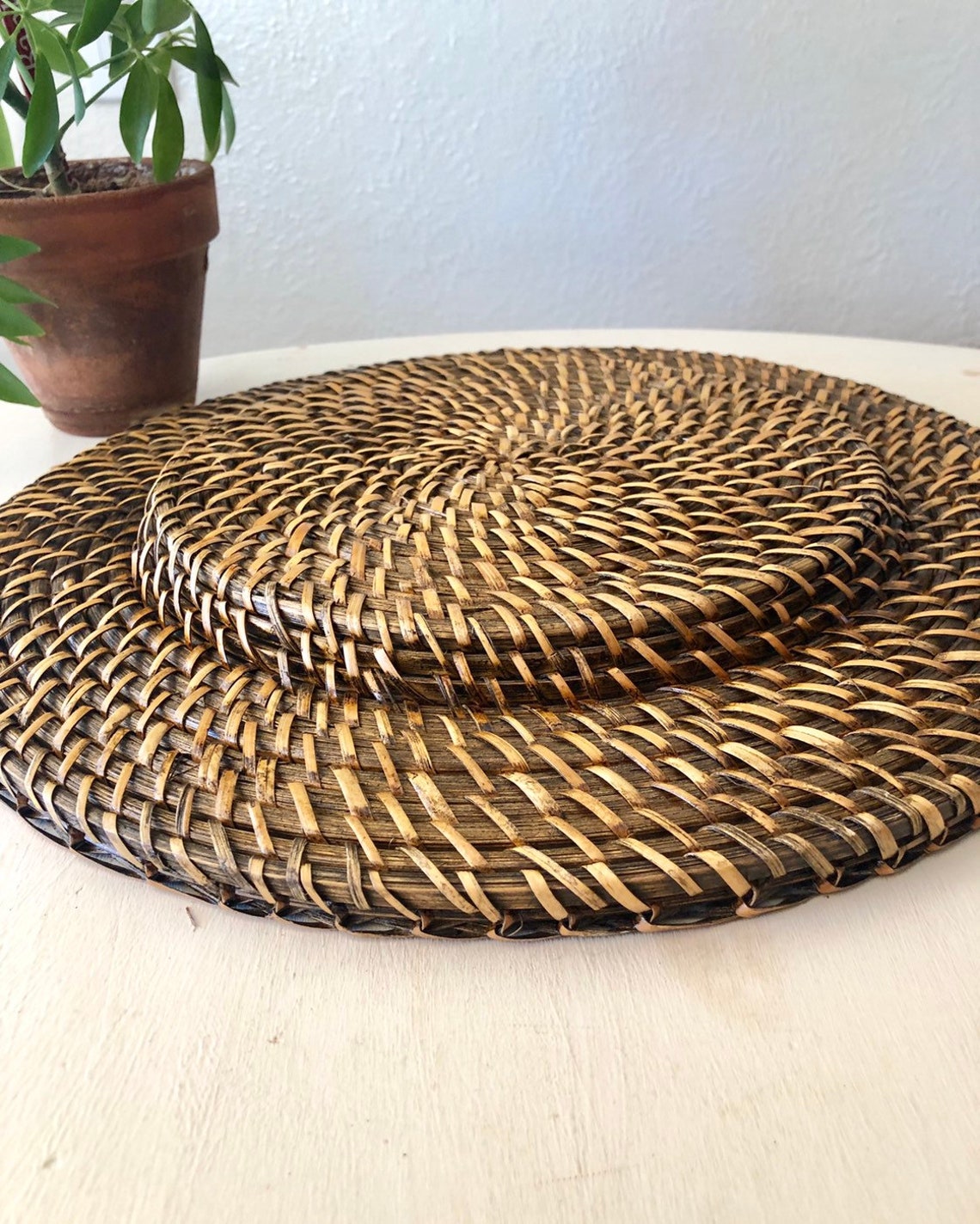 Plate Charger / Round Woven Charger / Woven Plate / Round Tray Etsy