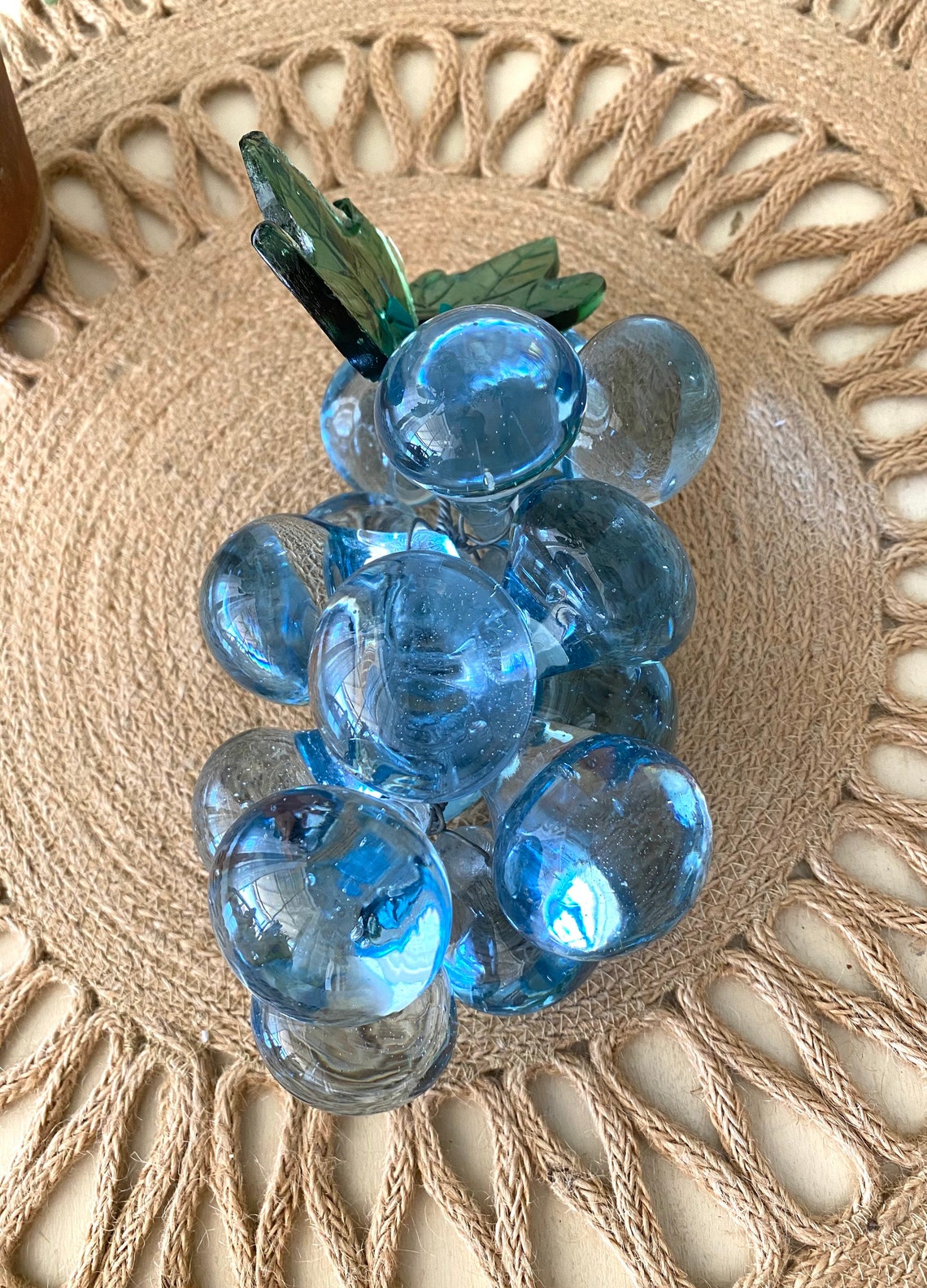 Blue Glass Grapes / Glass Fruit / Vintage Table Decor Etsy