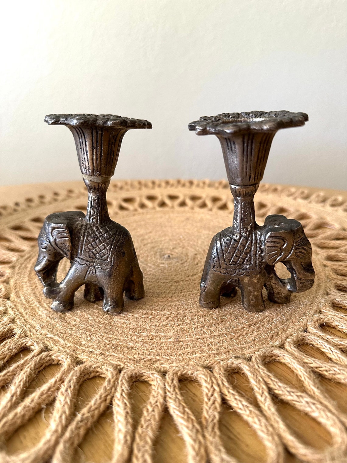 Metal Elephant Candle Holder / Animal Table Decor / Ornate Etsy