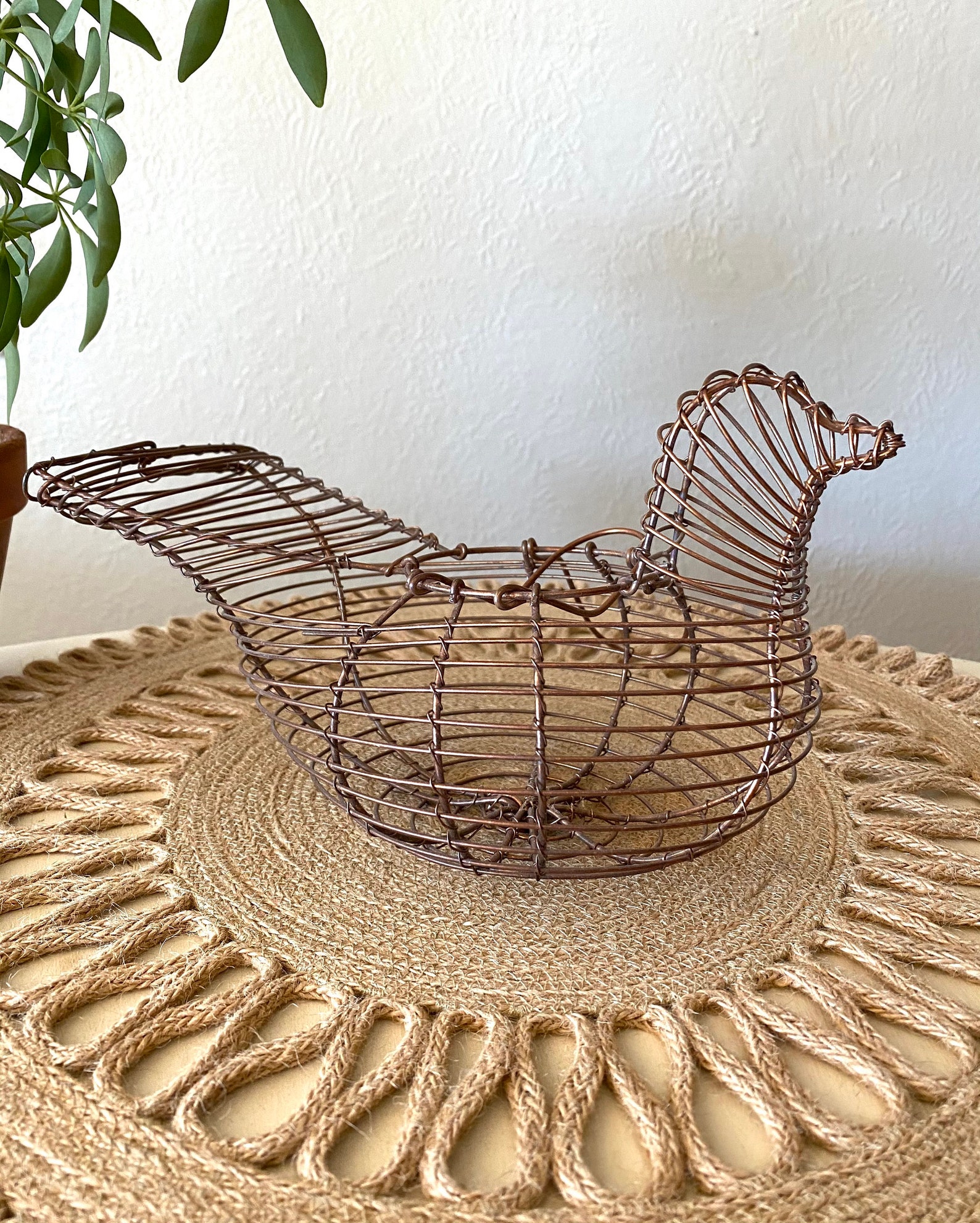 Wire Chicken Egg Basket / Copper Egg Basket / Metal Egg Basket Etsy