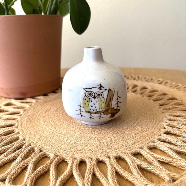 Japanese Owl Vase Otagiri Bud Vase Mid Century Style
