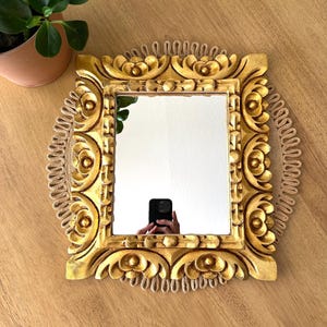 Gold Mirror Rectangular Mirror Vintage Wall Decor Ornate Mirror