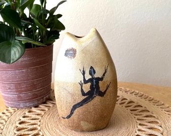 Pottery Vase Ceramic Vase Lizard Pottery Vessel Boho Home Decor Southwestern Style Decor