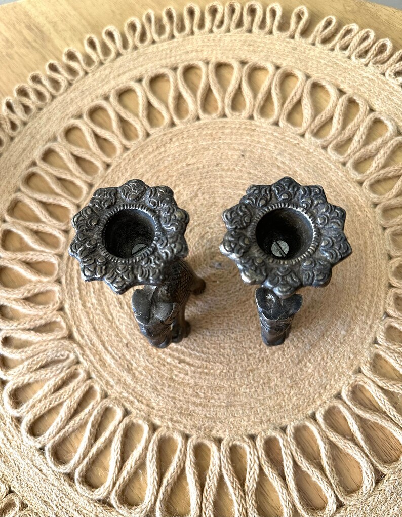 Metal Elephant Candle Holder / Animal Table Decor / Ornate Etsy