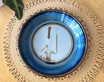 Blue Pottery Plate / Rick Cosci Serving Plate / Retro Table Setting