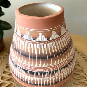 Navajo Pottery Vase Native American Pottery Vase Pink Clay Vase Southwestern Style Decor image 5