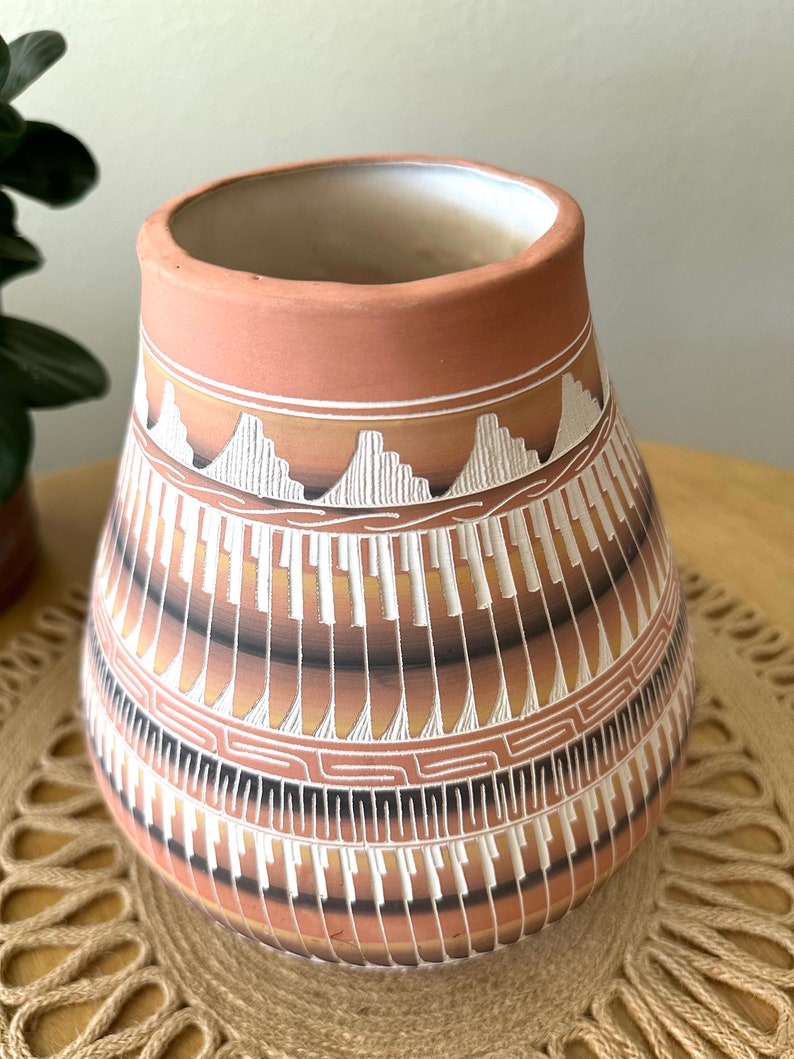 Navajo Pottery Vase Native American Pottery Vase Pink Clay Vase Southwestern Style Decor image 5