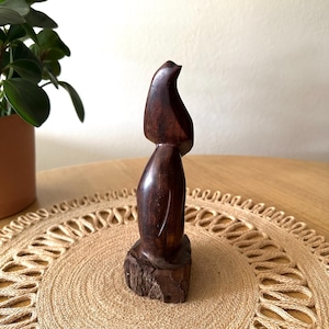 Cactus Statue Wood Cactus and Bird Sculpture Southwestern Statue Boho Desert Decor