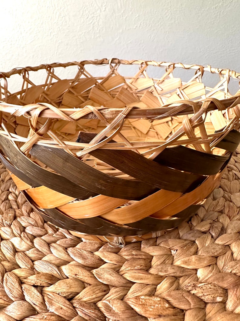 Decorative Basket Woven Basket Farmhouse Style Neutral Home Decor image 6