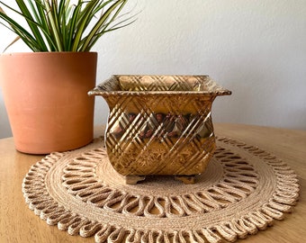 Brass Planter Indoor Planter Succulent Planter Brass Decor Brass Table Centerpiece