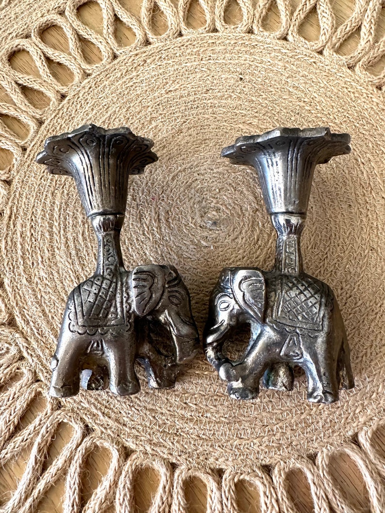Metal Elephant Candle Holder / Animal Table Decor / Ornate Etsy