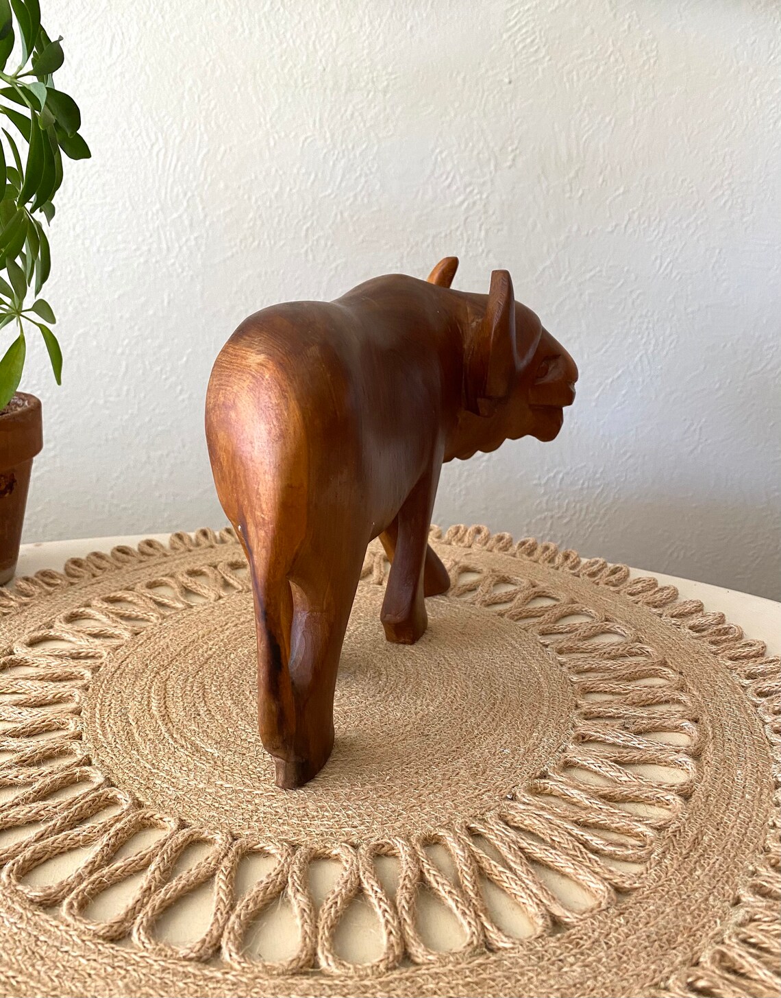 Wood Water Buffalo Statue / Wildebeest Statue / Wood Animal / Etsy