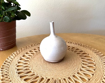 Pottery Vase White Ceramic Vase Neutral Table Decor Minimalist Style