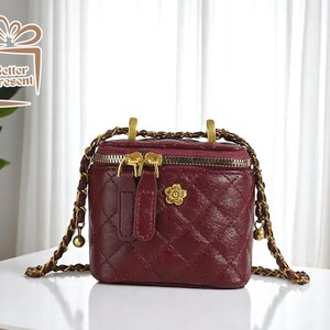 Sac à bandoulière en similicuir | bandoulière carrée | Porte-monnaie chic à bandoulière chaîne | Accessoire décontracté à fermeture éclair | Look de bureau élégant pour elle