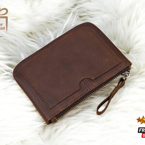 Cartera de cuero minimalista delgada / Monedero / Tarjetero / Diseño compacto y elegante / Regalo ideal para hombres / Accesorio elegante para mujeres