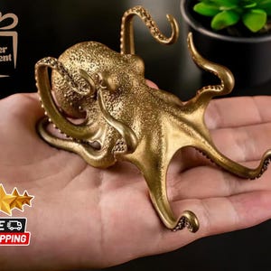 Metall Octopus Telefonständer | Einzigartige Legierung Stifthalter | Kreativer Brillen-Organizer | Handgefertigte Schreibtisch Dekoration | Lustige Geschenkidee