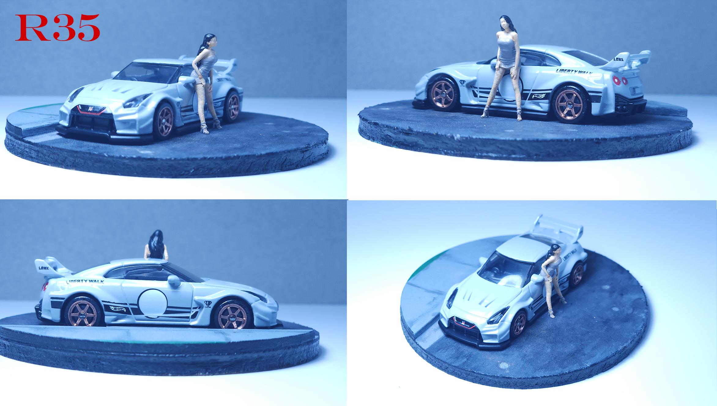 Nissan Skyline R35 - Custom R35 With Figure and Display Base - 1/64 ...