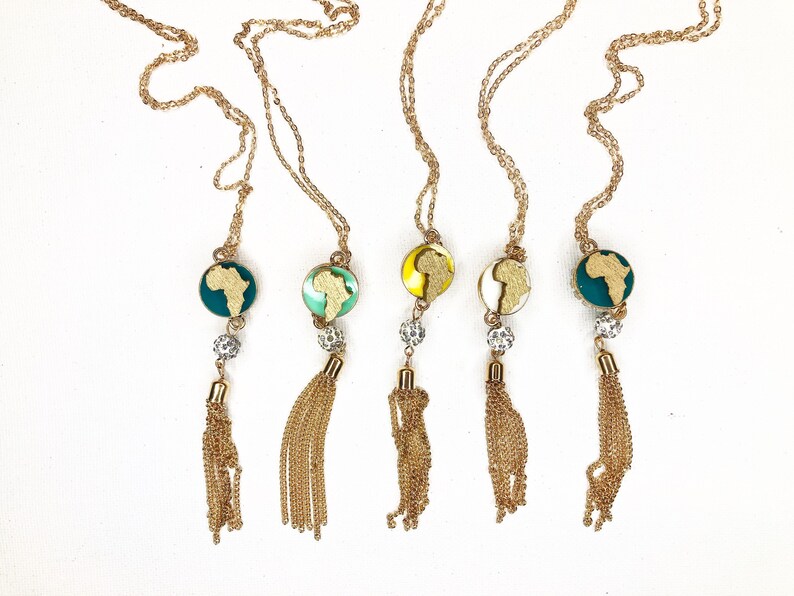Map Pendant Necklace African Charm