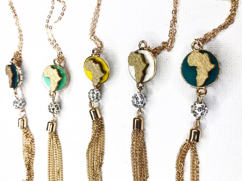 Map Pendant Necklace African Charm