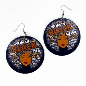 Colorful Wooden Hoop Earrings | Natural Hair Earrings | Black Owned Shops
