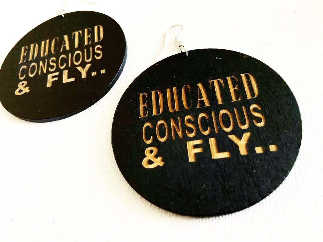 Wooden Hoop Earrings Quotes About Life Black Owned Shops Etsy