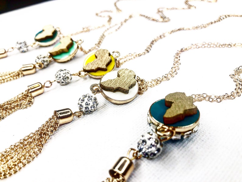 Map Pendant Necklace African Charm