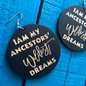 Wooden Hoop Earrings with Quote | Black Owned Shops