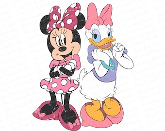 Retro Minnie And Daisy Bestie Png, Besties Disney Png, Friends Disney, Disney Gift Png, Funny Disney Png, Disney Family Trip