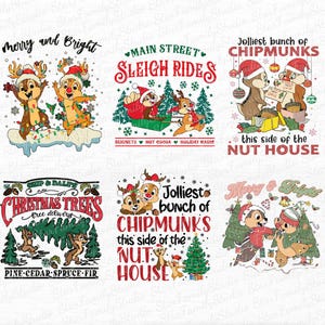 Chip And Dale Christmas Png, Merry And Bright Christmas Png, Chipmunks Christmas Png, Dis-Ney Christmas Png, Chip And Dale Main Street