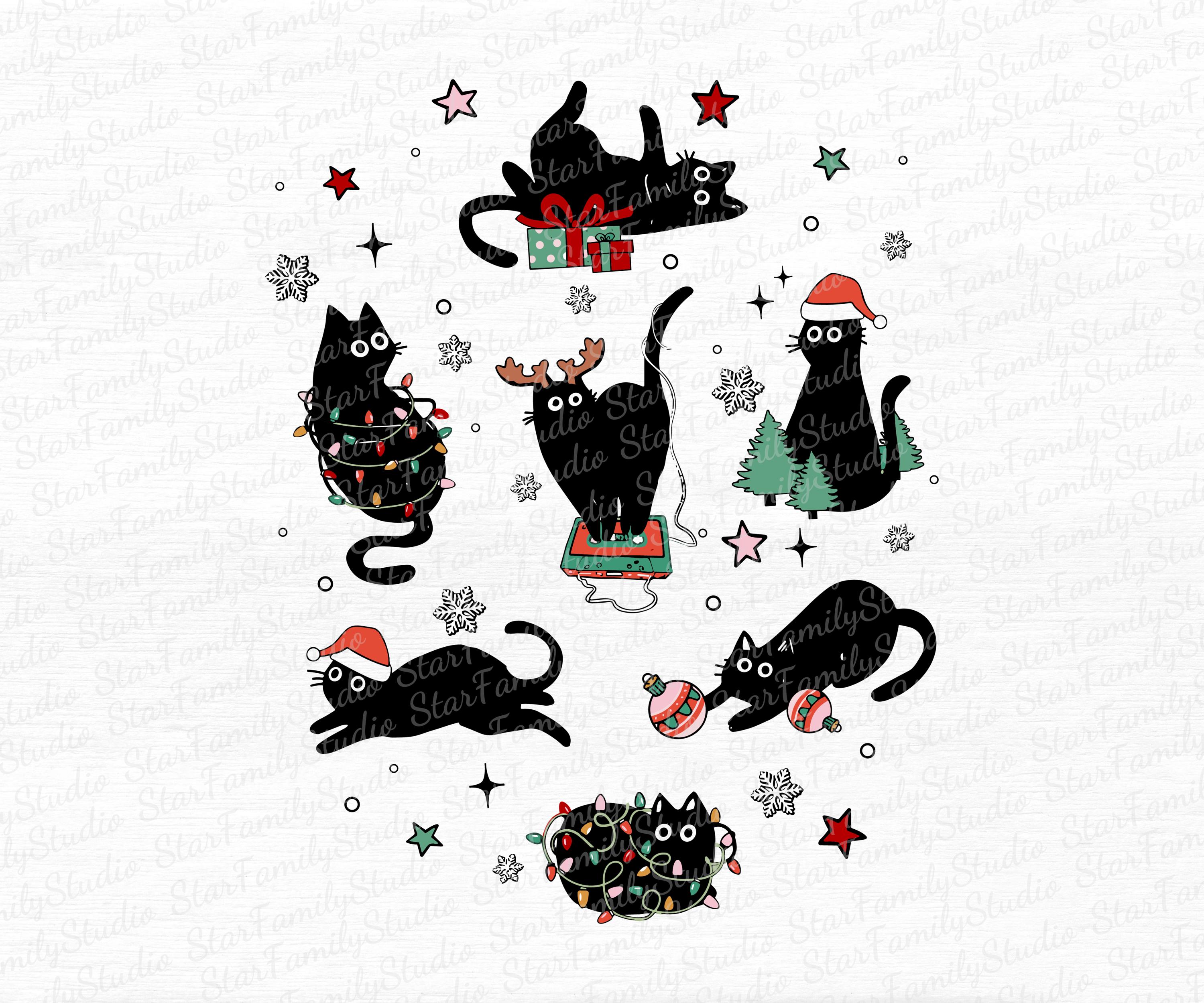 Schwarze katze weihnachten - Etsy Österreich, image size:3000x2500