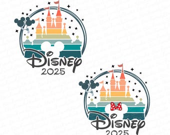 Magical Castle Trip 2025 Png, Family Trip 2025 Png, Castle Mouse Trip 2025 Svg, Colorful Rainbow Castle Svg, Custom Family Trip Svg
